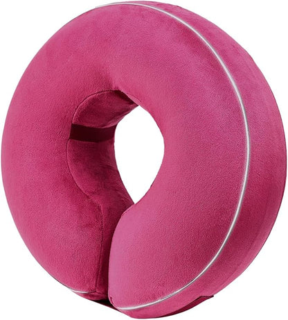 Inflatable Reflective Dog Cone Collar Alternative After Surgery,Doggie Recovery Dount Neck Ecollar,Adjustable Soft Dog Cone Collar for Small Medium Large Dogs (Pink, S)