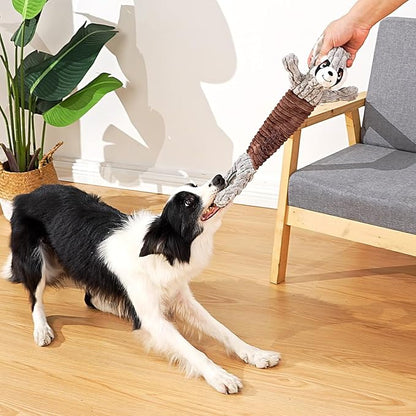 Sedioso Tug of War Dog Toy, Durable Large Breed Dog Toy, Though Stuffed Dog Squeaky Toy with Crinkle Paper for Small, Middle and Big Dogs(Raccoon)