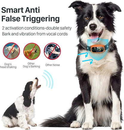 FAFAFROG Dog Bark Collar, Rechargeable Smart Collar, Anti Barking Training Collar with 5 Adjustable Sensitivity Beep Vibration, Bark Collar for Large Medium Small Dogs (Orange)