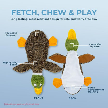 Best Pet Supplies Squeaky Dog Toys with Soft Durable Fabric for Small, Medium and Large Pets Interactive Toy for Indoor Play, Supports Active Biting and Play - 1Wild Duck, Medium