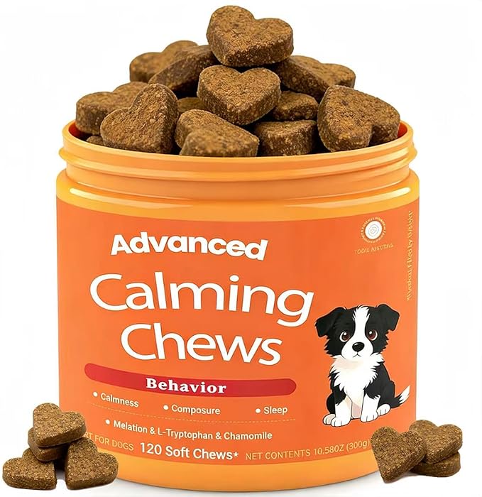 Calming Chews for Dogs - for Everyday Stress, Relaxation, Composure, and Separation Chicken Flavor 120 Count