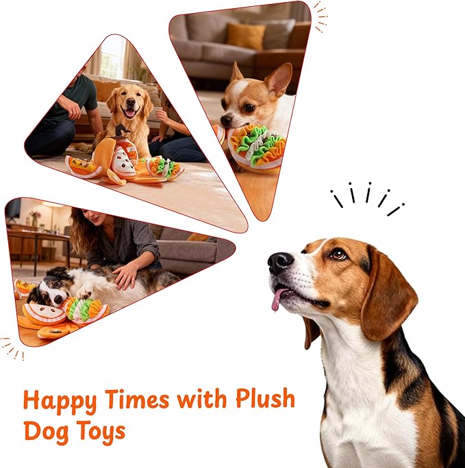 Nocciola Pumpkin Puzzle Dog Toys, Snuffle Interactive Dog Toy for Small Dogs, Puppy Squeaky Toy with Crinkle Papers, Hide and Seek Toy for Boredom