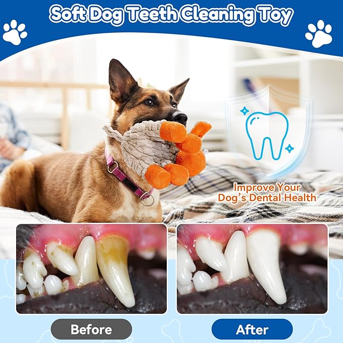 Squeaky Dog Toys, Tough Chew Toys for Dogs, Crinkle Interactive Squeaky Stuffed Dog Toy for Small Medium Large Breeds, Plush Dog Toy to Keep Them Busy, Pet Toys for Dogs