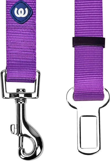 Blueberry Pet Dog Car Seat Belts - Dark Orchid Dog Car Leash & Tether, 1" x 16.5"-25.5" for Large Dogs, Safety Seat Belt for Car Harness, Friendly Dog Leash for Car, Pet Road Trip Essential