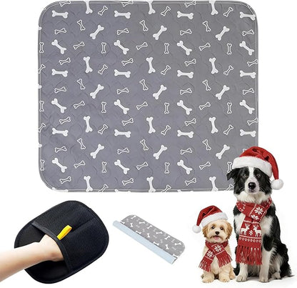 Puppy Pads with Pheromones, Washable Puppy Pee Pads for Dogs Reusable Puppy Pads for Dogs and Cats - Leak & Odor Proof, Non-Slip Base Training Pads for Home & Travel(with Pet Hair Removal Gloves)