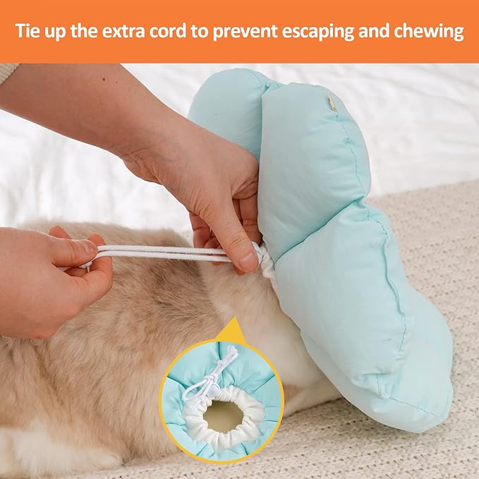 Avont Cat Cone Collar Soft, Adjustable Recovery E Collar Alternative for Cats Kittens Puppies, Elizabethan Neck Cone of Shame to Prevent Licking Biting After Surgery Protect Wounds -Blue(S)