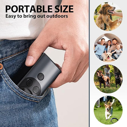 Mtmult Ultrasonic Dog Bark Deterrent - Dog Bark Deterrent Devices, Barking Deterrent Devices, Bark No More Training Aid, LED Flashlight & HD Display (Anti Barking - Grey P10)