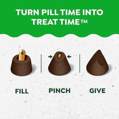 Greenies Pill Pockets for Dogs Large Size, Dog Treat Pouch for Capsule Medication, Hickory Smoke Flavor, (6) 7.9 oz. Pouches