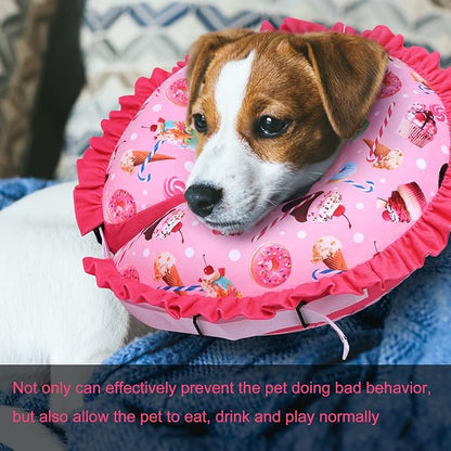 CuteBone Inflatable Dog Collar Alternative for Small/Medium Dogs After Surgery-Double Adjustable Neck Range P23SO00102M