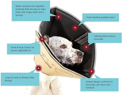 All Four Paws Comfy Cone Pet Cone for Dogs, Cats, X-Large, Tan - Comfortable Soft Dog Cone Collar Alternative for After Surgery, Wound Care, Spay, Neuter - Dog and Cat Recovery Elizabethan-Collar