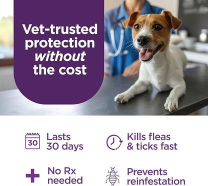 TevraPet FirstAct Plus Flea and Tick Topical for Dogs 45-88 Pounds, 3 Applicators