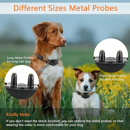 Dog Shock Collar for Dogs, Dog Training Collar with Remote Control Range 1300Ft, 3 Training Modes, Beep, Vibration, Shock, IPX7 Waterproof Rechargeable Electric Shock Collar