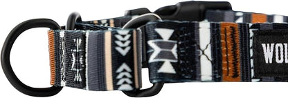Wolfgang Heavy Duty Martingale Dog Collar with Quick Release Nylon Buckle for Walking & Training, NewMoon Print, Medium