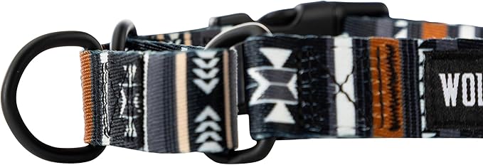 Wolfgang Heavy Duty Martingale Dog Collar with Quick Release Nylon Buckle for Walking & Training, NewMoon Print, Large