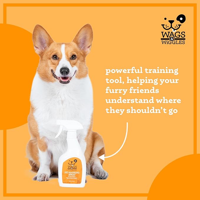 Wags & Wiggles No Marking Deterrent Training Spray for Dogs - Indoor Dog Pee Repellent & Behavior Aid, Anti Pee & Urine Deterrent, No More Marking, Ideal for Potty Training, 16 Fl Oz