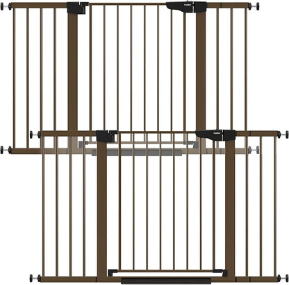 Cumbor 51.5" Wide Auto Close Baby Gate & Cumbor 2 Pack 51.5" Wide Dog Gate, Durable Child Gate for Stairs, Doorways, Easy Walk Thru Dog Gate for House for Doorways