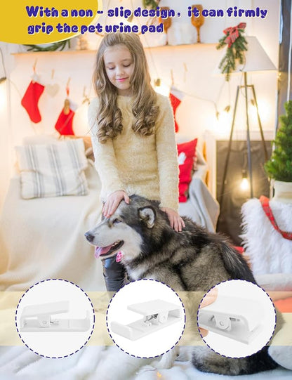 CAPHONT 6 Pcs Potty Training Dog Pee Pad Holder for Leg-Lifting Marking Dogs Indoor Training Pad Holder for Small & Large Size Wee Wee Pad with Nano Gel Strip, White