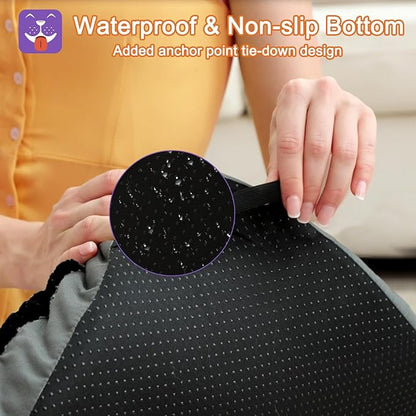POCBLUE Deluxe Washable Dog Bed for Medium/Large Dogs Dog Crate Mat 35 Inch Comfy Fluffy Kennel Pad Anti-Slip for Dogs Up to 60 lbs, 35" x 23", Black