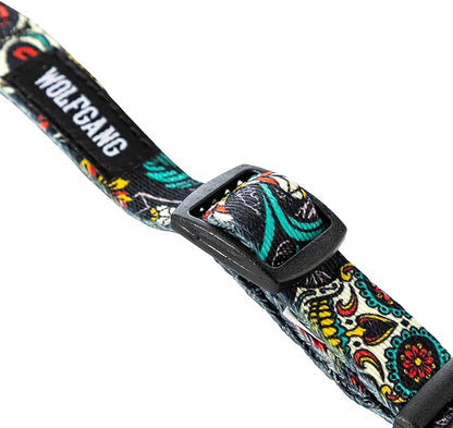Wolfgang Heavy Duty Martingale Dog Collar with Quick Release Nylon Buckle for Walking & Training, LosMuertos Print, Large
