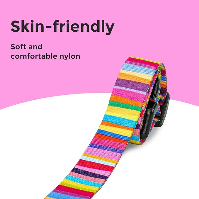 Kazazoo Dog Collar Cute and Soft Nylon Puppy Collar for Boy and Girl, Adjustable Dog Collars for Small Medium Dogs, Rainbow-S