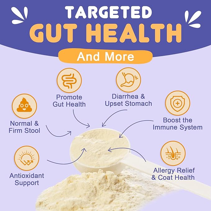NATURE TARGET Probiotics for Dogs - Dog Probiotics, Plus Prebiotic, Digestive Enzymes, Fiber, Support Gut, Immune Health, 6 Billion CFU Dog Probiotic Powder, Relieve Diarrhea, Loose Stool, 90 Scoops