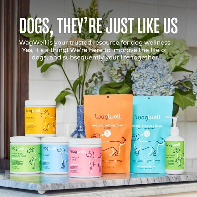 WagWell Freeze-Dried Beef Dog Treats - Grain-Free, High-Protein Fully Cooked Dog Treats Made in The USA - Human-Grade, Minimally Processed & Preservatives Free