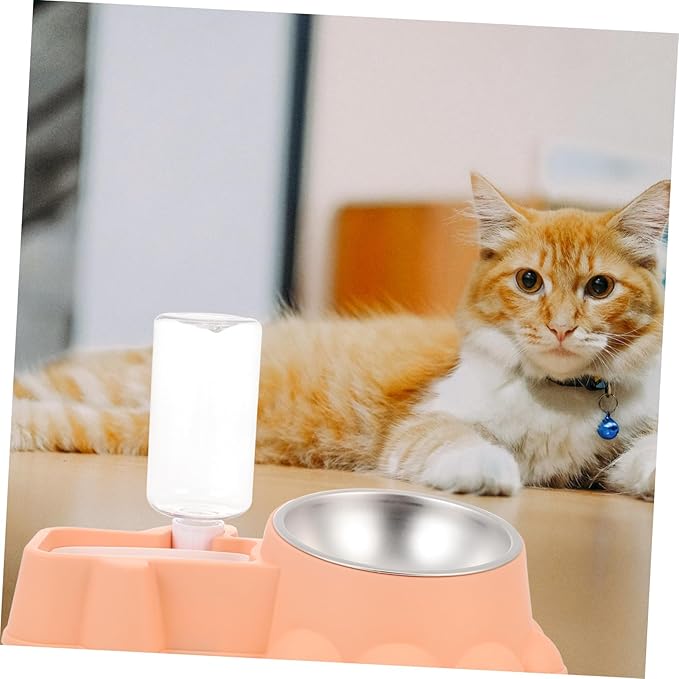 Multifunctional Stainless Steel Dog Feeder with Transparent Water Container Compact Food Dispenser for Home Use Pet Feeding Bowl for Puppies and Dogs