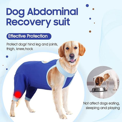 IDOMIK Recovery Suit for Dogs Hind Legs|Dog Surgery Suit for Female Spay Male Neuter,Dog Leg Sleeve to Stop Licking Rear Legs,Long Sleeves Wound Cover Onesie Shirt for Dogs,Cone Collar Alternative