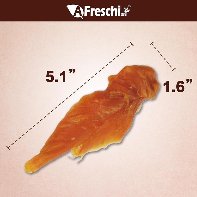 A Freschi srl Chicken Jerky for Dog, All Natural Dog Treat, High-Protein, Healthy & Easily Digestible, Grain-Free Puppy Chews, Training & Rewards Dog Snacks, Chicken Fillet Jerky, 16 oz Pack