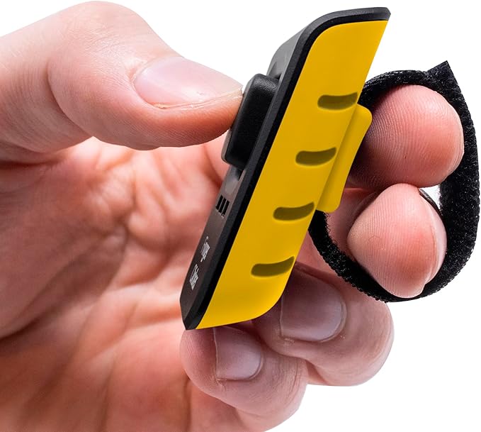 Educator Dog Training Finger Clicker – Audible Positive Reinforcement Trainer with Adjustable Sound & Velcro Finger Strap – Portable Pet Obedience Training Tool, Yellow