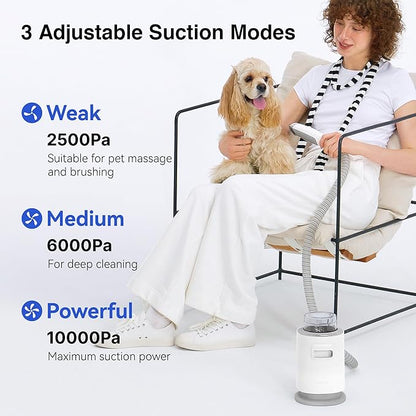Neakasa 5 in 1 P0 Pro Dog Grooming Vacuum with Stand, 6.6lbs Lightweight Pet Grooming Kit, Lower-Noise Dog Clippers & Shedding Remover for Dogs and Cats
