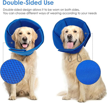 AOFITEE Dog Cone Collar, Adjustable Dog Cone for Dogs to Stop Licking, Breathable Elizabethan Collar for Small Medium Large Dogs Cats, Soft E-Collar Wound Healing After Surgery(Blue,Small)