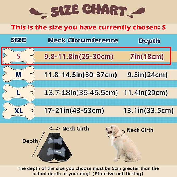 Dog Cone Collar Alternative, Partially Detachable Hard & Heavy Cone for Small Dogs (Yorkshire Pomeranian), Elizabethan Adjustable Protective Dog Neck Head Recovery Cone After Surgery Anti Licking