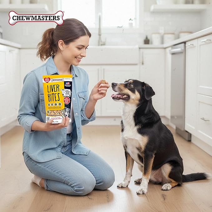 Chewmasters 100% Pure Beef Liver Bites - Healthy Freeze Dried Liver Treats for Dogs of All Life Stages - High Protein Dog Training Treats, Grain Free, All Natural, Zero Additives - Made in USA, 17.6oz