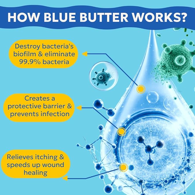 Forticept Dog Wound Care Blue Butter Gel, Hot Spot Treatment for Dogs, Itch Relief, Moisturizing, Prevents Infection, Scratches & Skin Ulcers, Cracked Paw Pads Gel, 3 Ounces (3 OZ)