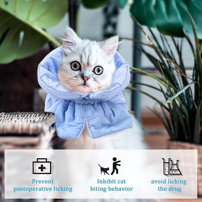 Adjustable Recovery Collar - Lightweight, Waterproof & Soft for Cats & Dogs - Prevents Licking Wounds (S)
