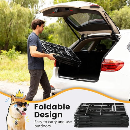 FDW Dog Playpen Dog Pen 16 Panels 40 Inch Hight Indoor Outdoor Folding Metal Portable Puppy Exercise Pen Heavy Duty Dog Fence for Yard Camping,Black