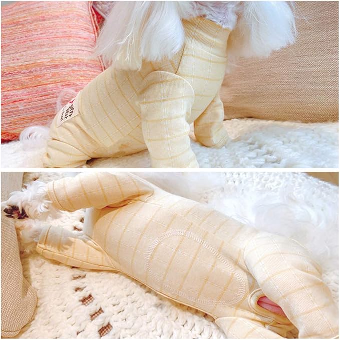 Recovery Suit for Dog After Surgery Cut Pet Recovery Shirt Abdominal Wounds Bandages,Wound Protective Full Coverage Dog's Bodysuit for Surgery Female Dog Prevent Licking(RSS08-Fpink-XS+)