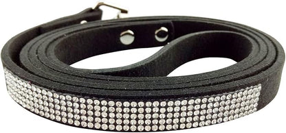 Bling Rhinestone Dog Leash - 4 ft Long & 5/8" Wide - Dog Leash for Medium Small Dogs/Cats Training Walking and Running,Black