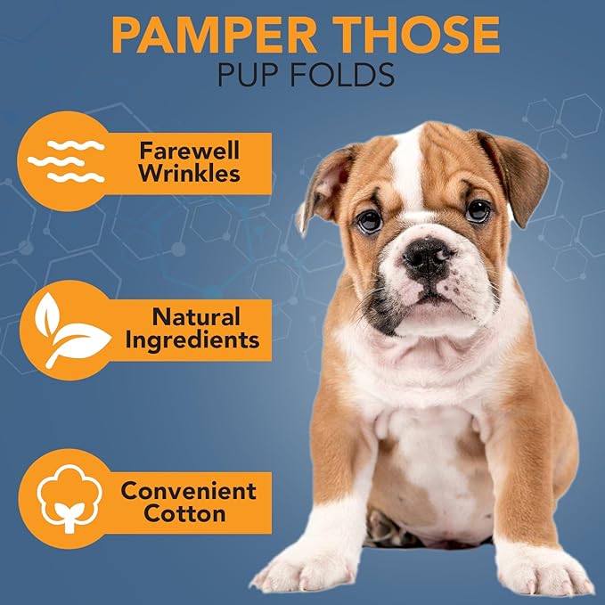 NOVEHA 120PCs - 5”x7” Large Dog Wipes | Wipes for Bulldog, French Bulldog, Pug, English Bulldog | Deodorizing, for Multiple Areas Removes Dirt, Wrinkles, Folds, Tear Stain, Tail Pockets & Paws