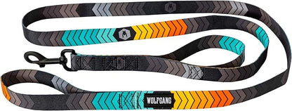 Wolfgang Heavy Duty Dog Leash, Pull-Tested to Over 800 lbs for Walking & Training, ChevTech Print, Dual-Handle Large