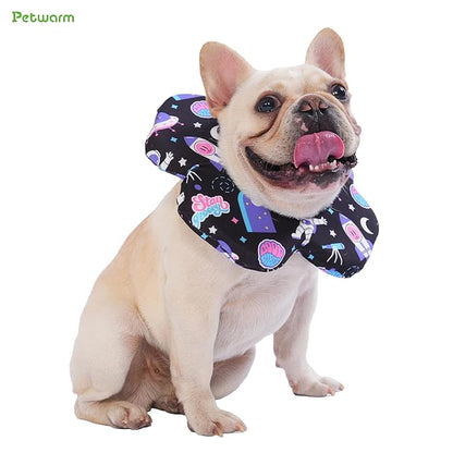 PetWarm Dog Recovery Collar, Recovery Collar for Dogs, Lightweight Soft Flower Design, Comfortable Neck Protector Helps Discourage Licking, Post-Visit Protective Collars, Cosmic Print, Purple, S