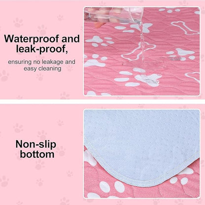 BEAUTYZOO 4 Pack Washable Pee Pads for Dogs, Reusable Puppy Pads for Potty Training, Waterproof Super Absorbent Wee Wee Pads for Dogs Non-Slip, Pet Whelping Mats Playpen Dog Crate Floors, 24IN x 36IN