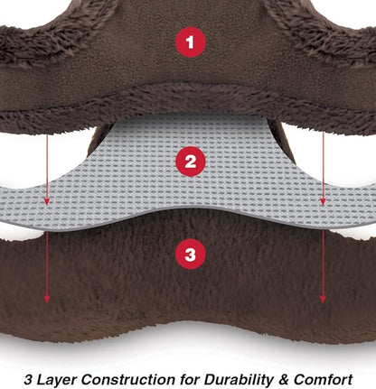 Voyager Step-in Plush Dog Harness – Soft Plush, Step in Vest Harness for Small and Medium Dogs by Best Pet Supplies - Chocolate Suede, XL (Chest: 20.5-23") (Pack of 2)