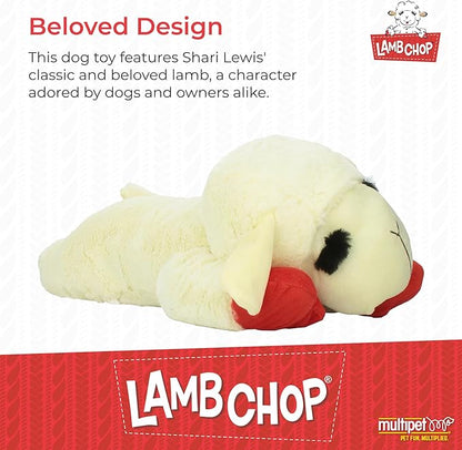 Multipet Lamb Chop Dog Plush Toy - Squeaky Toy for All Dogs - Extra Soft Plush - Stuffed Animal for Cuddling & Playing - Jumbo (24", Cream)