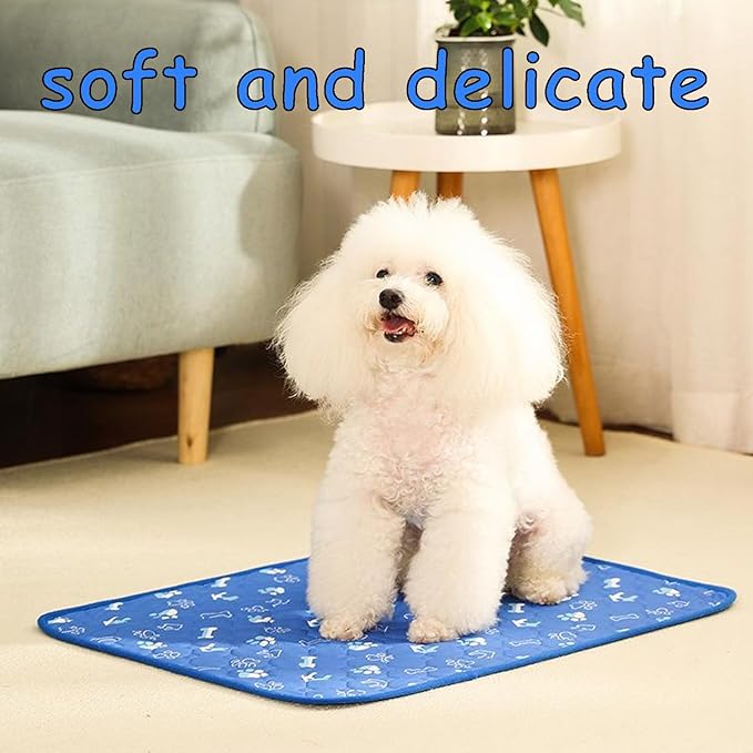 Puppy Pads with Pheromones, Reusable Pet Training Pads, Washable Dog Pee Pads for Home and Travel, Includes 1 Bone-Shaped Pad and 3 Bell Balls (50x30 cm)