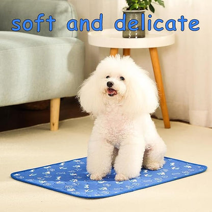 Puppy Pads with Pheromones, Reusable Pet Training Pads, Washable Dog Pee Pads for Home and Travel, Includes 1 Bone-Shaped Pad and 3 Bell Balls (50x30 cm)