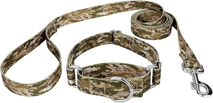 Country Brook Petz - Desert Viper Camo Martingale Dog Collar and Leash - Camouflage Collection Featuring Rugged Designs (1 Inch, Large)