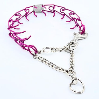 Clasp 2.25mm Stainless Dog Training Collar for Large Breeds | 16” Prong Collar for Dogs 26lbs & Up | No-Pull Collar | Behavior Aid | Fuchsia Pink