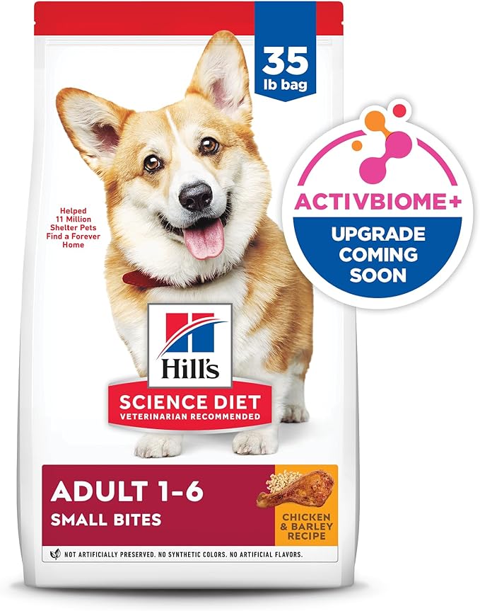 Hill's Science Diet Adult 1-6 Small Bites Dry Dog Food, Chicken & Barley, 35 lb. Bag
